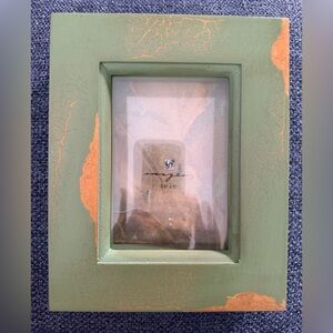Solid Wood Shadow Box Frame Sage Green w/ Rustic Wood Accents 3 available NEW